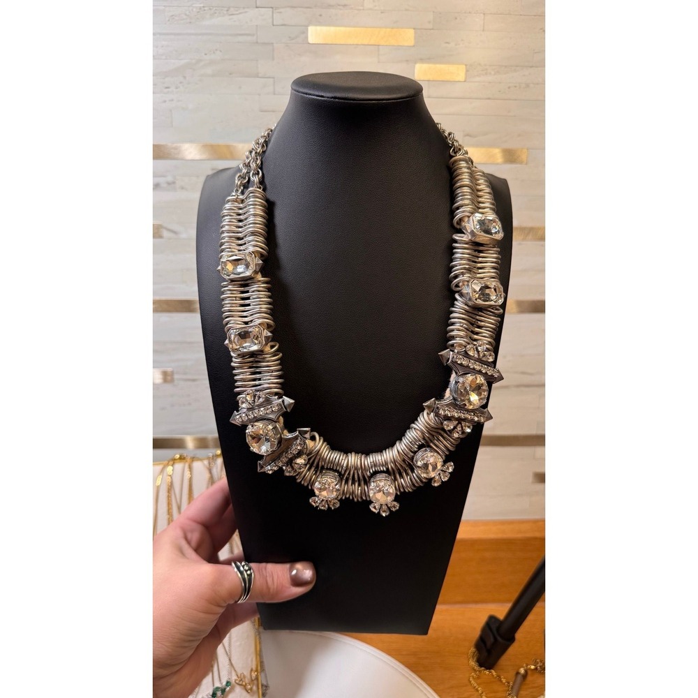 J. Crew Rock and Roll Crystal Statement Necklace Limited Edition